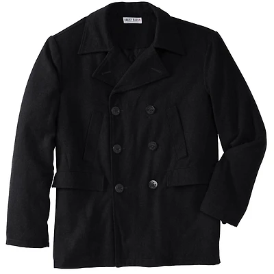 Liberty Blues by KingSize Men's Big & Tall Double-Breasted Wool Peacoat