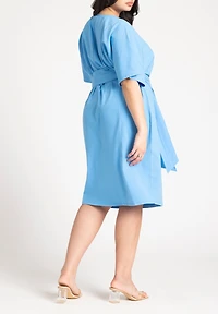 Eloquii Plus Cross Front Flutter Sleeve Dress