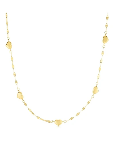 The Lovery Shimmer Heart Station Necklace 14K Gold