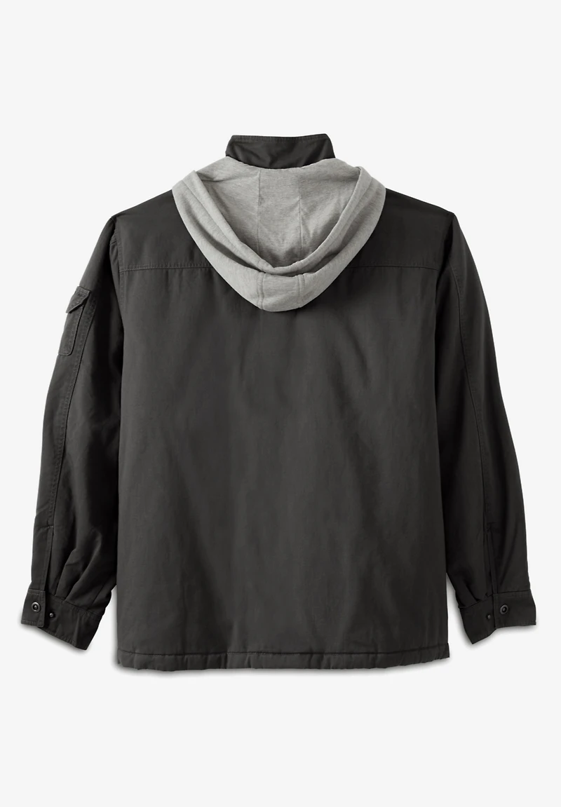 Boulder Creek Men's by KingSize 9 Pocket Twill Utility Jacket With Removable Hood