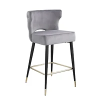 Streamdale Gray & Gold Velvet Counter Stool