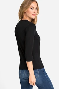 Olsen Women's Embellished V-Neckline T-Shirt