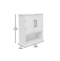 Merrick Lane Vigo Wall Mounted Bathroom Medicine Cabinet With Adjustable Cabinet Shelf, Lower Open Shelf, And Magnetic Closure Doors