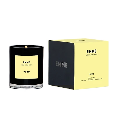 Emme nyc Natural Soy Yuzu Scented Candle Jar, 10 oz