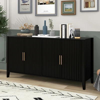 Streamdale Furniture Modern Accent Cabinet with Metal Handles