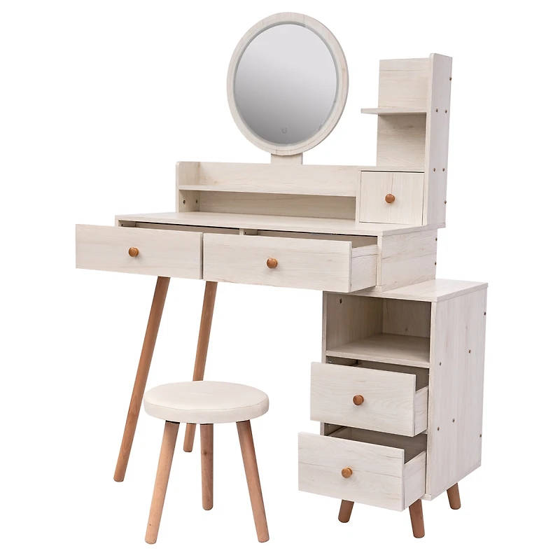 Simplie Fun Stylish Vanity Table Set with Led Mirror
