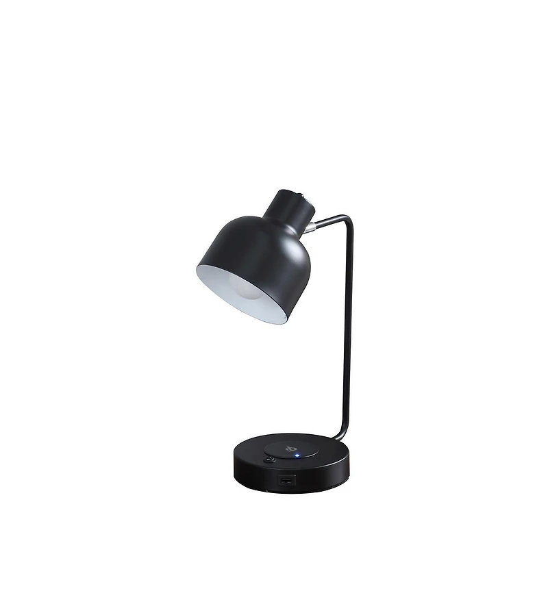 Streamdale Vadim Black Student Desk Lamp with Usb Port (15.25")