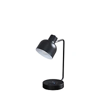 Streamdale Vadim Black Student Desk Lamp with Usb Port (15.25")
