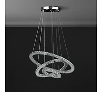 Streamdale Adjustable Height Crystal Chandelier with Led Dimmer