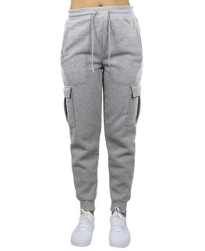 Carol Vee Women's Heavyweight Loose Fit Fleece-Lined Cargo Jogger Pants