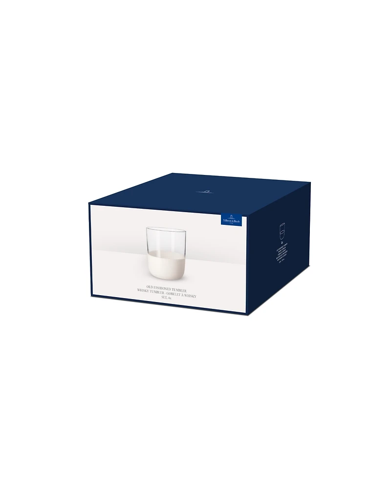 Villeroy Boch Manufacture Rock Blanc Double Old Fashioned Glasses, Set of 4