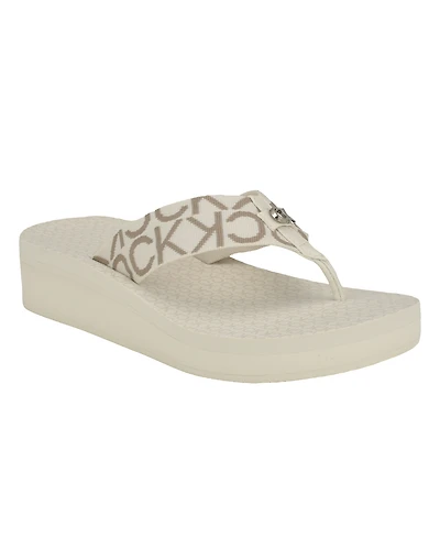 Calvin Klein Women's Meena Logo Platform Flip-Flop Sandals