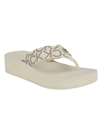 Calvin Klein Women's Meena Logo Platform Flip-Flop Sandals