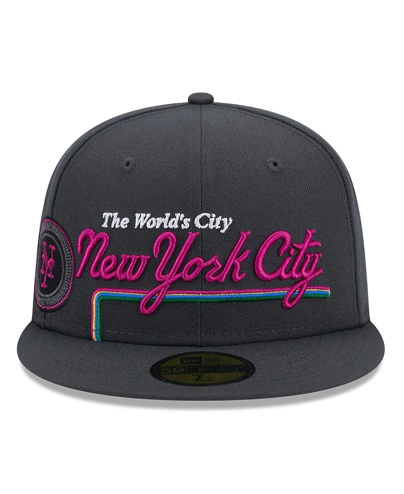 New Era Men's Graphite New York Mets 2024 City Connect Icon 59FIFTY Fitted Hat
