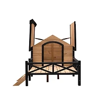 Streamdale Furniture Outdoor Large Wooden Cabin House Style Wooden Dog Kennel With Porch