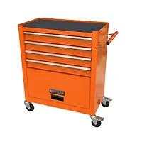 Simplie Fun 4 Drawers Multifunctional Tool Cart With Wheels-Orange