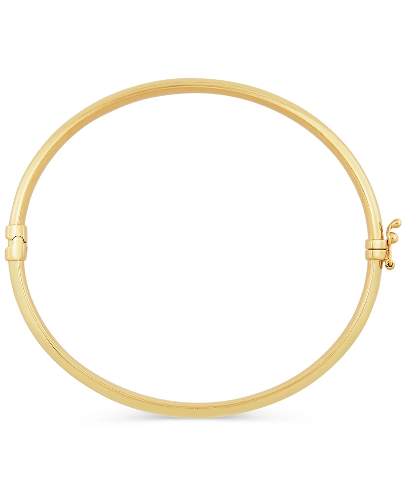 High Polished Tube Hinge Bangle Bracelet (6.5mm) in 18k Gold-Plated Sterling Silver
