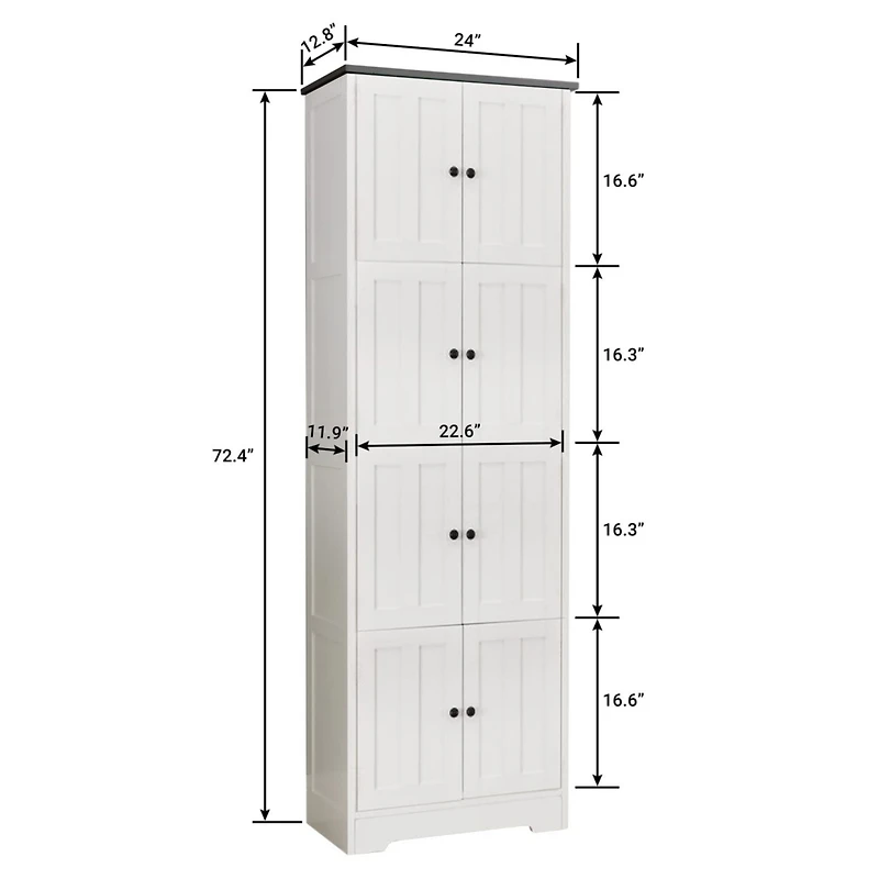 Streamdale Furniture 4-Door Tall Storage Cabinet for Various Rooms
