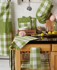 Design Imports Buffalo Check Kitchen Collection, Classic Farmhouse Dishtowel Set, 20x30", Antique Green, 3 Piece