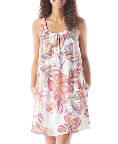 Beach House Style Floral Print Colette Adjustable Tank Dress