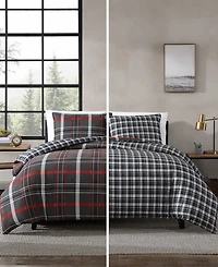 Closeout! Eddie Bauer Willow Plaid Microsuede Piece Duvet Cover Set