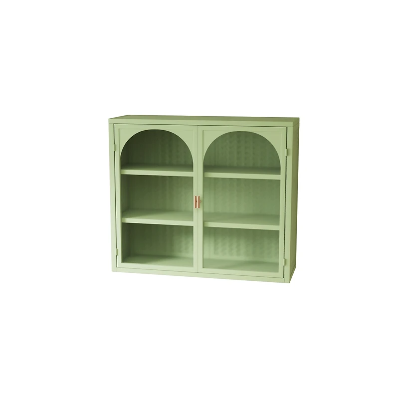 Streamdale Furniture Modern Wall Cabinet with Woven Pattern Glass Doors