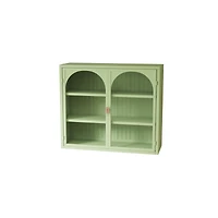 Streamdale Furniture Modern Wall Cabinet with Woven Pattern Glass Doors