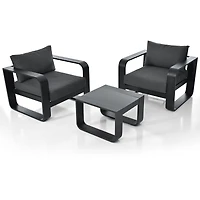 Streamdale Aluminum Frame Patio Set with Thick Cushion & Coffee Table