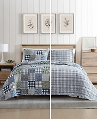 Eddie Bauer Cozy Plaid Patchwork Reversible 3 Piece Quilt Set