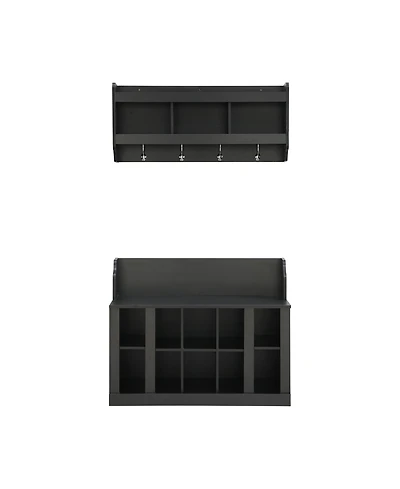 Simplie Fun Elegant White Shoe Storage Bench With Coat Rack