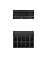 Simplie Fun Elegant White Shoe Storage Bench With Coat Rack