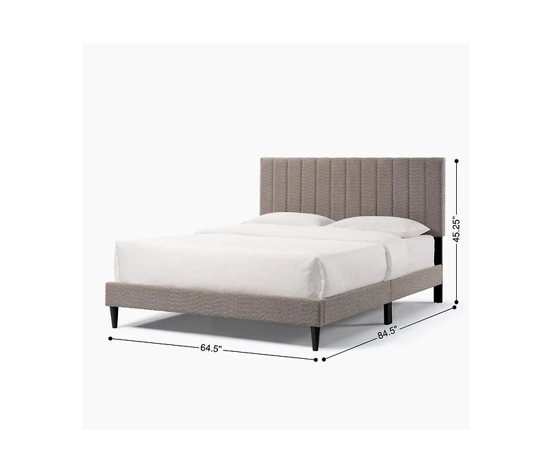 Simplie Fun Dove Tufted Upholstered Platform Bed - Tungsten Gray - Queen