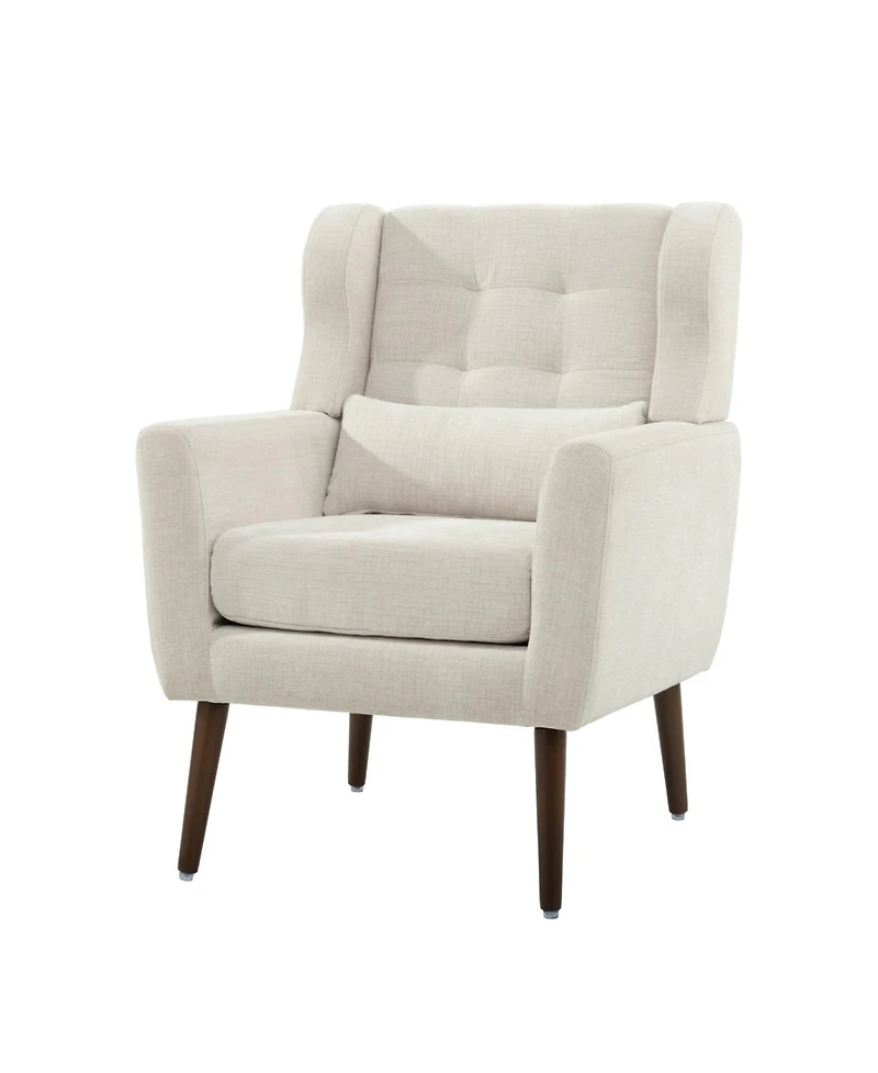 Streamdale Mid Century Chenille Lounge Chair in Beige
