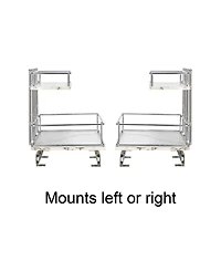 Household Essentials Glidez Chrome-Plated Steel and Faux Marble Pull-Out/Slide-Out Storage Organizer for Under Sink or Cabinet 2-Tier Design