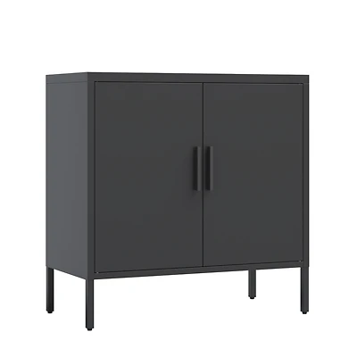 Simplie Fun Steel Cabinet with 2 Doors, 2 Shelves, Lockable