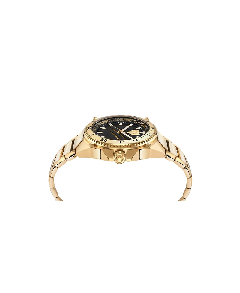 Plein Sport Men's Thunder Force Three Hand Quartz Gold Stainless Steel 47MM