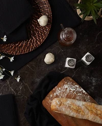 Design Imports Cotton Kitchen Collection Dishtowel Set, 18x26", Black, 6 Piece