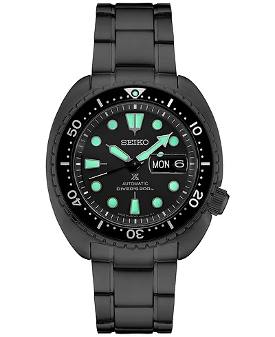 Seiko Men's Automatic Prospex Diver Black-Tone Stainless Steel Bracelet Watch 45mm