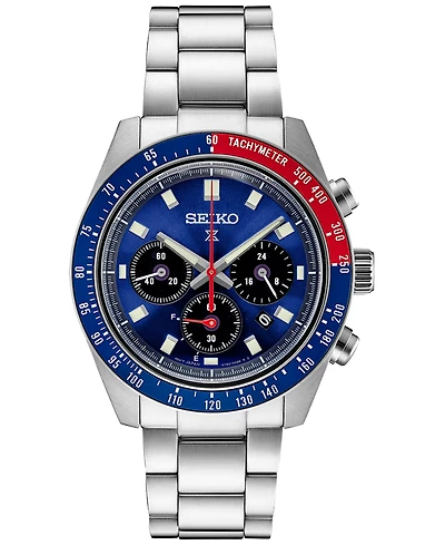 Seiko Men's Chronograph Solar Prospex Speedtimer Stainless Steel Bracelet Watch 42mm