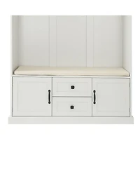 Streamdale 3-in-1 Hall Tree with Bench & Hooks (White)