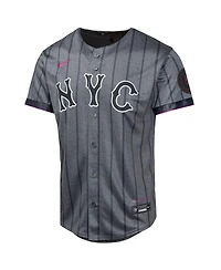 Nike Big Boys and Girls Brandon Nimmo Graphite New York Mets 2024 City Connect Limited Player Jersey