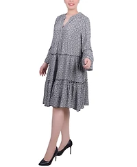 Ny Collection Petite 3/4 Sleeve Tiered Dress