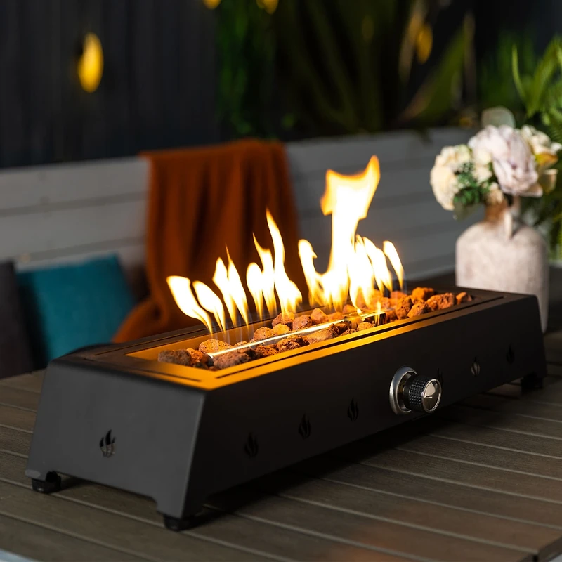 Streamdale 28" Portable Propane Fire Pit with Glass Wind Guard