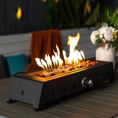 Streamdale 28" Portable Propane Fire Pit with Glass Wind Guard