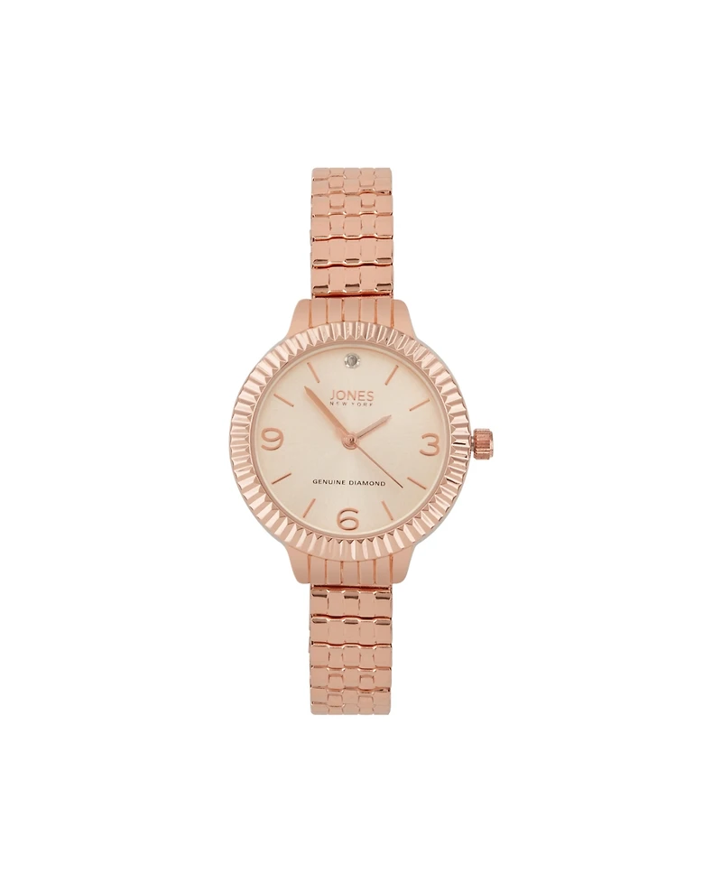 Jones New York Women's Shiny Rose Gold-Tone Metal Bracelet Watch 31mm