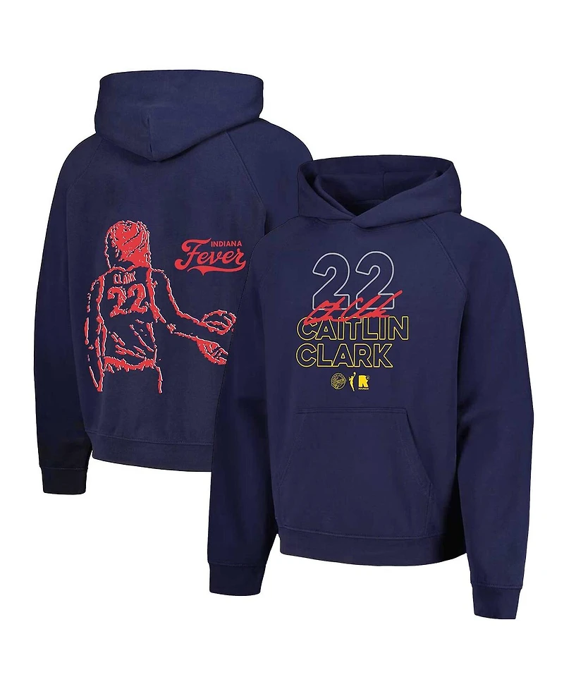 Round21 Men's and Women's Caitlin Clark Navy Indiana Fever Bound Pullover Hoodie