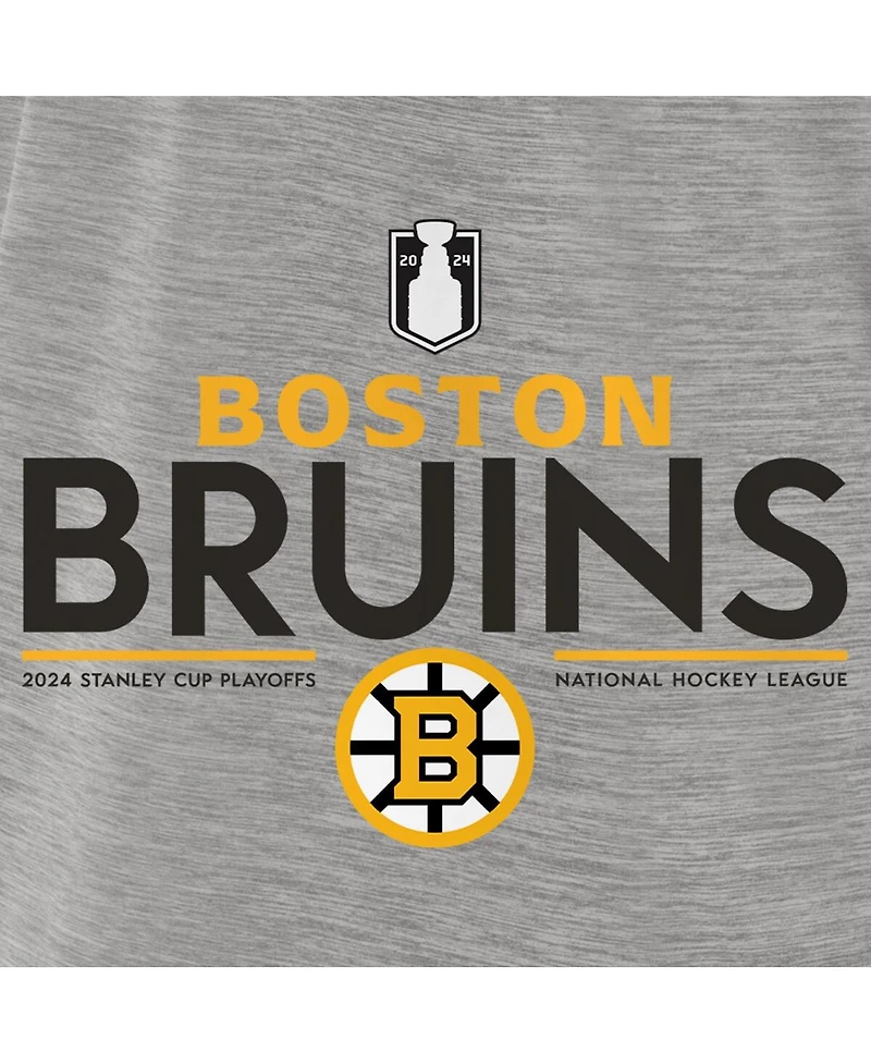 Fanatics Men's Gray Boston Bruins 2024 Stanley Cup Playoffs Authentic Pro T-Shirt
