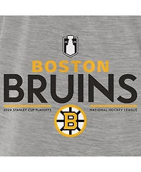 Fanatics Men's Gray Boston Bruins 2024 Stanley Cup Playoffs Authentic Pro T-Shirt