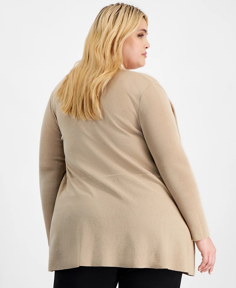 Anne Klein Plus Monterey Open-Front Cardigan