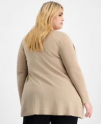 Anne Klein Plus Monterey Open-Front Cardigan